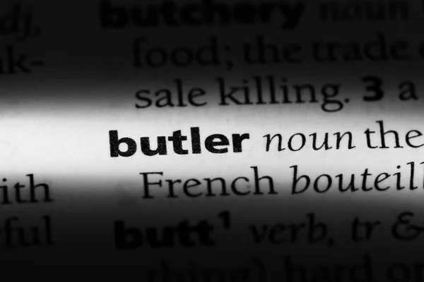 Butler Słowo Słowniku Koncepcja Butler — Zdjęcie stockowe