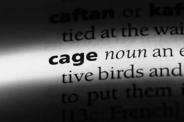 Cage Word Dictionary Cage Concept — Stock Photo, Image