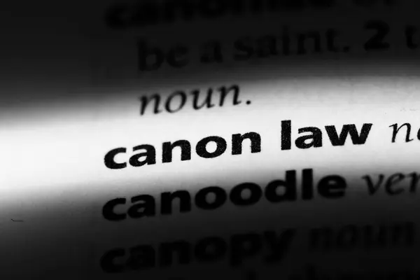 Канонічне Слово Словнику Концепція Канонічного Права — стокове фото