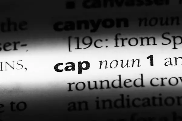 Cap Word Dictionary Cap Concept — Stock Photo, Image