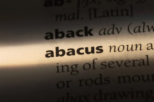Слово Abacus Словаре Концепция Abacus — стоковое фото