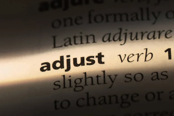 Adjust Word Dictionary Настроить Концепцию — стоковое фото