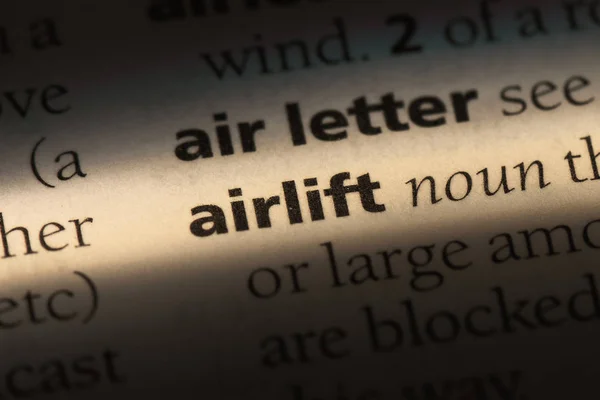 Airlift Word Dictionary Airlift Concept — Stock Photo, Image
