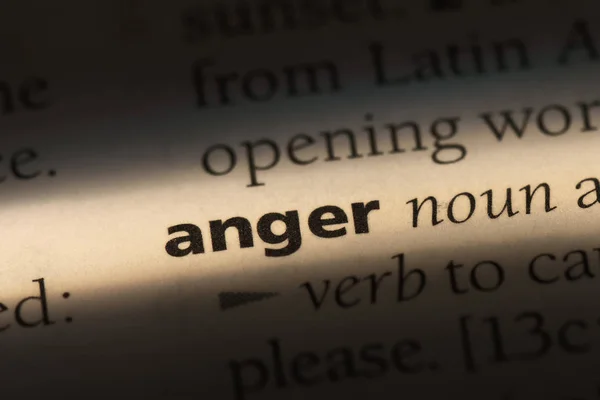 Hněv Slovo Slovníku Hněv Koncept — Stock fotografie