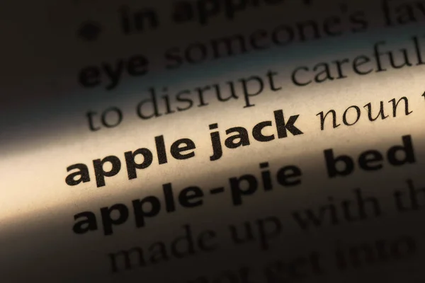 Palabra Jack Manzana Diccionario Concepto Gato Manzana — Foto de Stock