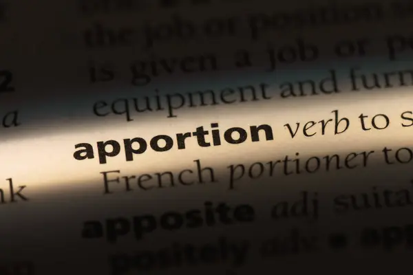 Apportion Word Dictionary Apportion Concept — Stock Photo, Image