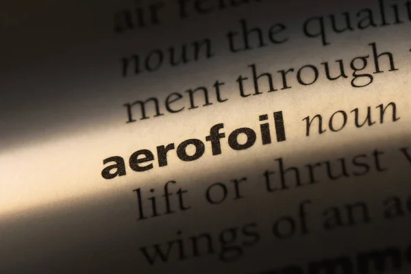 Areofoil Word Dictionary Areofoil Concept — Stock Photo, Image