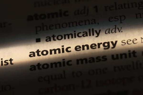 Parola Energia Atomica Dizionario Concetto Energia Atomica — Foto Stock