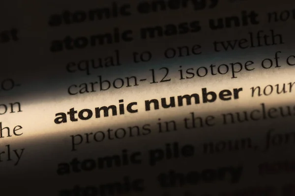 Parola Numero Atomico Dizionario Concetto Numero Atomico — Foto Stock