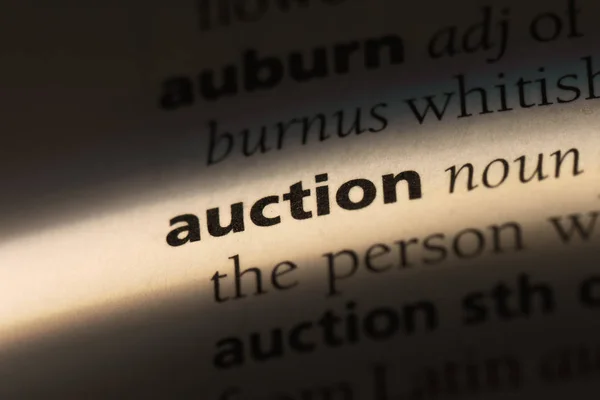 Auction Word Dictionary Auction Concept — Stock Photo, Image