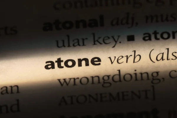 Atone Word Dictionary Atone Concept — Stock Photo, Image