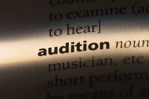 Audition Word Dictionary Audition Concept — Stock Photo, Image