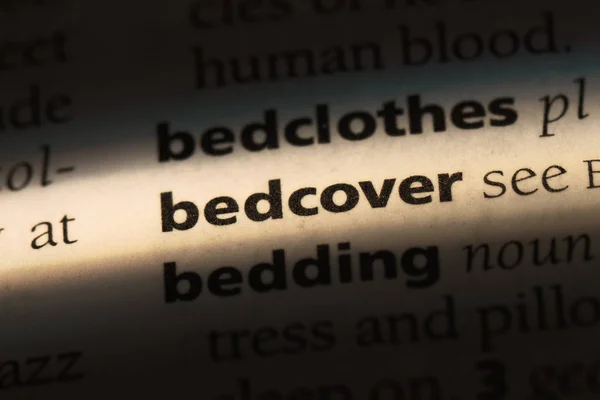 사전에 단어를 Bedcover입니다 Bedcover — 스톡 사진