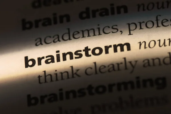 Brainstorm Word Dictionary Brainstorm Concept — Stock Photo, Image