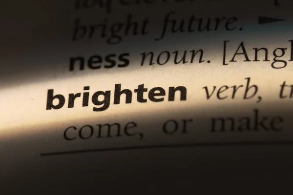 Brighten Word Dictionary Brighten Concept — Stock Photo, Image