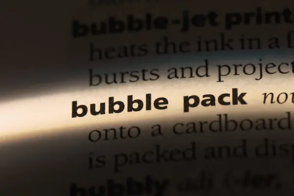 Bubble Pack Word Dictionary Bubble Pack Concept — Stock Photo, Image