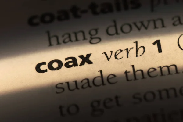 Coax Word Dictionary Coax Concept — Stock Photo, Image
