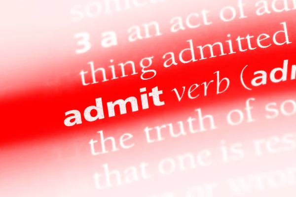 Admit Word Dictionary Admit Concept — Stock Photo, Image