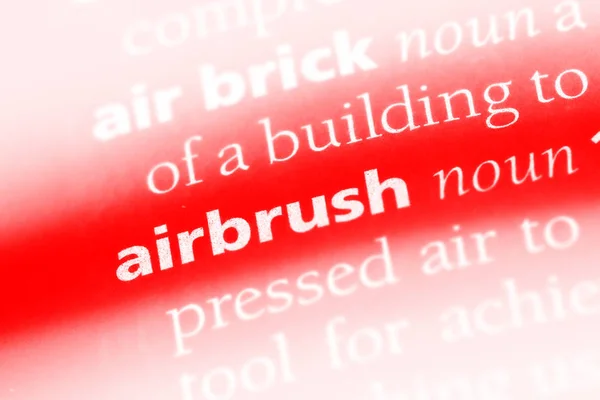Palavra Airbrush Dicionário Conceito Aerógrafo — Fotografia de Stock