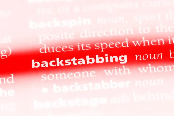 Backstabbing Word Dictionary Backstabbing Concept — Stock Photo, Image