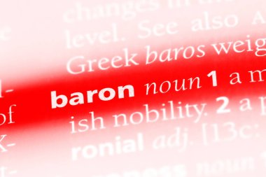 Baron Word'de bir sözlük. Baron kavramı.