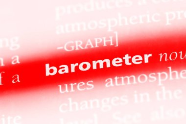 Barometre Word'de bir sözlük. Barometre kavramı.