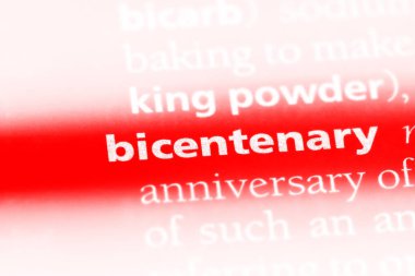 bicentenary tek kelimeyle bir sözlük. bicentenary kavramı.