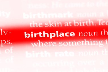 Doğum yeri Word'de bir sözlük. Doğum yeri kavramı.