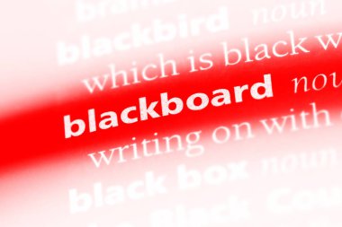 Blackboard Word'de bir sözlük. yazı tahtası kavramı.