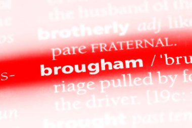 bir sözlüğü'ndeki Brougham sözcüğü. çiftliğe kavramı.