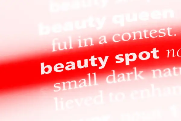 Beauté Spot Mot Dans Dictionnaire Concept Tache Beauté — Photo