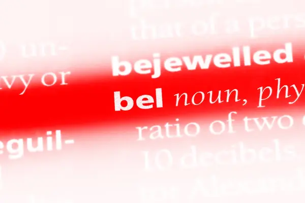 Bel Słowo Słowniku Koncepcja Bel — Zdjęcie stockowe