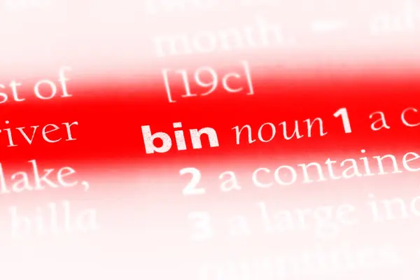 Palavra Bin Dicionário Conceito Bin — Fotografia de Stock