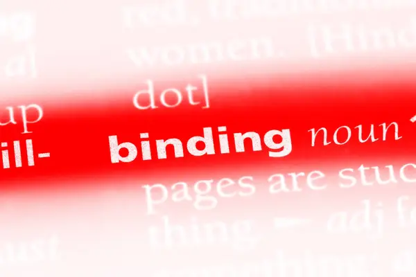Bindende Woord Een Woordenboek Bindende Concept — Stockfoto
