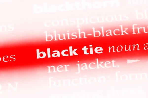 Чорне Слово Краватки Словнику Концепція Чорної Краватки — стокове фото