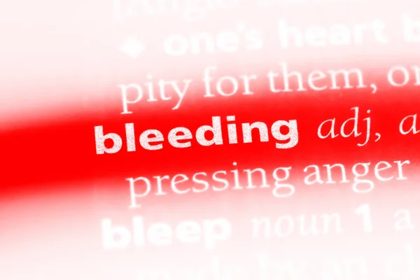Bleeding Word Dictionary Bleeding Concept — Stock Photo, Image