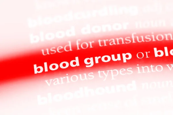 Blodgrupp Ord Ordbok Blodgrupp Koncept — Stockfoto
