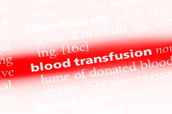 Krevní Transfuze Slovo Slovníku Krevní Transfuze Koncept — Stock fotografie