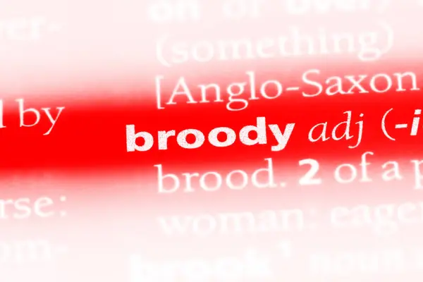 Palabra Broody Diccionario Concepto Broody —  Fotos de Stock