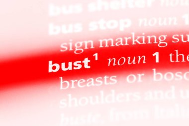 bir sözlüğü'ndeki büstü sözcüğü. baskın kavramı.