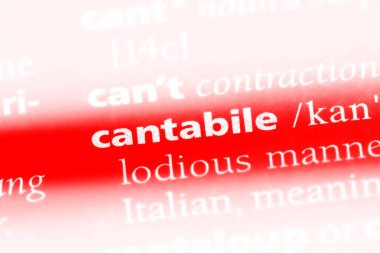 bir sözlüğü'ndeki Cantabile sözcüğü. Cantabile kavramı.