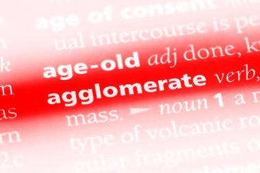 bir sözlüğü'ndeki sözcüğü aglomera. aglomera kavramı.