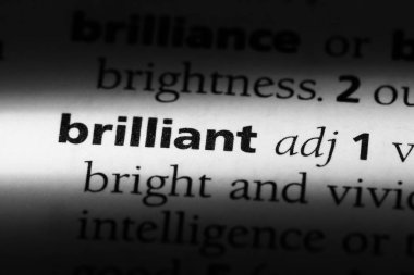 harika tek kelimeyle bir sözlük. parlak kavramı.