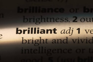 harika tek kelimeyle bir sözlük. parlak kavramı.