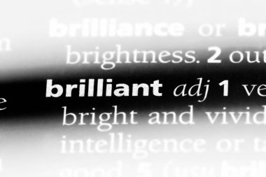 harika tek kelimeyle bir sözlük. parlak kavramı.