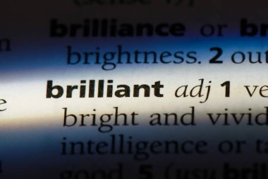 harika tek kelimeyle bir sözlük. parlak kavramı.