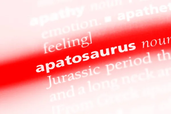 アパトサウルス単語を辞書で アパトサウルスのコンセプト — ストック写真