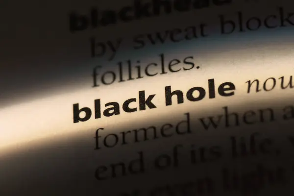 Black Hole Word Dictionary Black Hole Concept — Stock Photo, Image