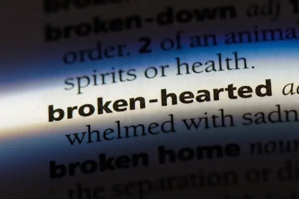 Broken Hearted Word Dictionary Broken Hearted Concept — Stock Photo, Image