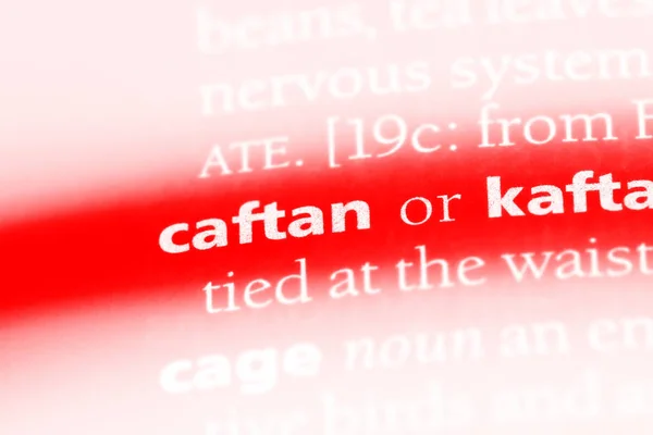 Palavra Caftan Dicionário Conceito Caftan — Fotografia de Stock